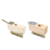 Maxbell Crack Weeder Wire Brush Grout Brush Cleaner for Patio Stones Pavers Driveway with Pointed Handle