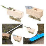 Maxbell Crack Weeder Wire Brush Grout Brush Cleaner for Patio Stones Pavers Driveway with Pointed Handle