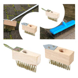 Maxbell Crack Weeder Wire Brush Grout Brush Cleaner for Patio Stones Pavers Driveway with Pointed Handle