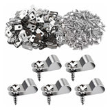 Maxbell 100Pcs Fence Wire Clamps with Screws Easily Install Welded Cable Fence Clamp