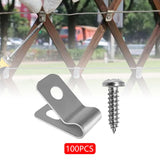 Maxbell 100Pcs Fence Wire Clamps with Screws Easily Install Welded Cable Fence Clamp