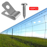 Maxbell 100 Pieces Fence Cage Mounting Clips Aluminum Sturdy Livestock Fencing Clips