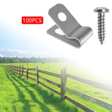 Maxbell 100 Pieces Fence Cage Mounting Clips Aluminum Sturdy Livestock Fencing Clips