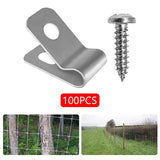 Maxbell 100 Pieces Fence Cage Mounting Clips Aluminum Sturdy Livestock Fencing Clips