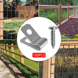 Maxbell 100 Pieces Fence Cage Mounting Clips Aluminum Sturdy Livestock Fencing Clips