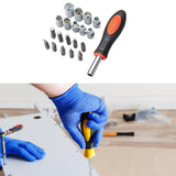 Maxbell Ratchet Screwdriver Tool Sturdy High Strength Steel Narrow Space Screwdriver 20 Piece