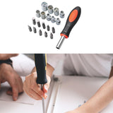 Maxbell Ratchet Screwdriver Tool Sturdy High Strength Steel Narrow Space Screwdriver 20 Piece