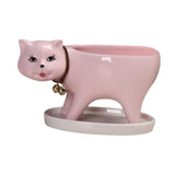 Maxbell Cat Shaped Planter Pot Cactus Cute Kitten Flowerpot for Office Bedroom Table Pink