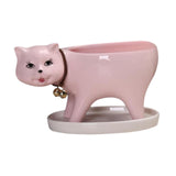 Maxbell Cat Shaped Planter Pot Cactus Cute Kitten Flowerpot for Office Bedroom Table Pink