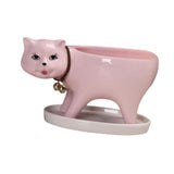 Maxbell Cat Shaped Planter Pot Cactus Cute Kitten Flowerpot for Office Bedroom Table Pink