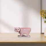 Maxbell Cat Shaped Planter Pot Cactus Cute Kitten Flowerpot for Office Bedroom Table Pink