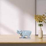 Maxbell Cat Shaped Planter Pot Cactus Cute Kitten Flowerpot for Office Bedroom Table Blue