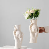 Maxbell Ceramic Vase for Flowers Art Desktop Vase for Housewarming Table Living Room White