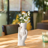 Maxbell Ceramic Vase for Flowers Art Desktop Vase for Housewarming Table Living Room White