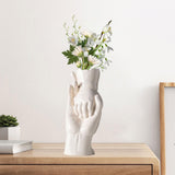 Maxbell Ceramic Vase for Flowers Art Desktop Vase for Housewarming Table Living Room White