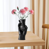 Maxbell Ceramic Vase for Flowers Art Desktop Vase for Housewarming Table Living Room Black