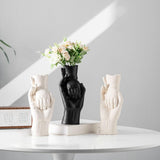 Maxbell Ceramic Vase for Flowers Art Desktop Vase for Housewarming Table Living Room Black