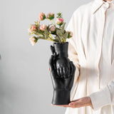 Maxbell Ceramic Vase for Flowers Art Desktop Vase for Housewarming Table Living Room Black