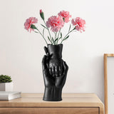 Maxbell Ceramic Vase for Flowers Art Desktop Vase for Housewarming Table Living Room Black