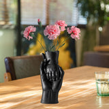 Maxbell Ceramic Vase for Flowers Art Desktop Vase for Housewarming Table Living Room Black