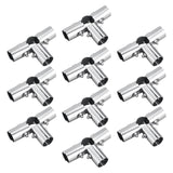 Maxbell 10Pcs Stainless Steel Tube Connector 25mm Diameter for Round Pipe Connection Five Connector