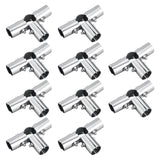 Maxbell 10Pcs Stainless Steel Tube Connector 25mm Diameter for Round Pipe Connection Five Connector