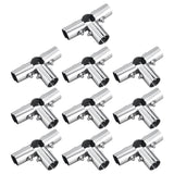 Maxbell 10Pcs Stainless Steel Tube Connector 25mm Diameter for Round Pipe Connection Five Connector