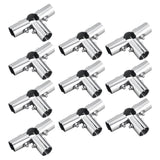 Maxbell 10Pcs Stainless Steel Tube Connector 25mm Diameter for Round Pipe Connection Five Connector