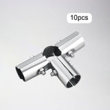 Maxbell 10Pcs Stainless Steel Tube Connector 25mm Diameter for Round Pipe Connection Five Connector