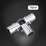 Maxbell 10Pcs Stainless Steel Tube Connector 25mm Diameter for Round Pipe Connection Five Connector