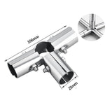 Maxbell 10Pcs Stainless Steel Tube Connector 25mm Diameter for Round Pipe Connection Five Connector