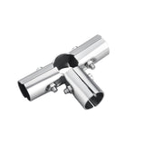 Maxbell 10Pcs Stainless Steel Tube Connector 25mm Diameter for Round Pipe Connection Five Connector