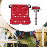 Maxbell 35mm Hinge Hole Opener Woodworking Flexible Hinge Drilling Positioning Plate Red  Drill Bit