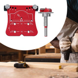 Maxbell 35mm Hinge Hole Opener Woodworking Flexible Hinge Drilling Positioning Plate Red  Drill Bit