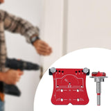 Maxbell 35mm Hinge Hole Opener Woodworking Flexible Hinge Drilling Positioning Plate Red  Drill Bit