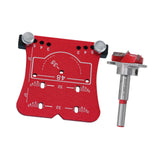 Maxbell 35mm Hinge Hole Opener Woodworking Flexible Hinge Drilling Positioning Plate Red  Drill Bit