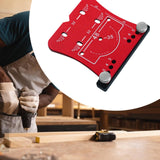 Maxbell 35mm Hinge Hole Opener Woodworking Flexible Hinge Drilling Positioning Plate Red