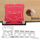 Maxbell 35mm Hinge Hole Opener Woodworking Flexible Hinge Drilling Positioning Plate Red