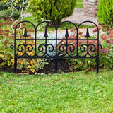 Maxbell Garden Fence Panel Wedding Prop Outside Stairs Backyard Animal Barrier Fence Black
