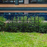 Maxbell Garden Fence Panel Wedding Prop Outside Stairs Backyard Animal Barrier Fence Black