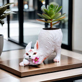 Maxbell Fox Statue Flowerpot Cute Versatile Animal Sculpture for Decorating Entrance