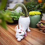 Maxbell Fox Statue Flowerpot Cute Versatile Animal Sculpture for Decorating Entrance
