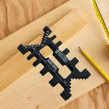 Maxbell Dovetail Jig Metric Scale Tenon Caliper for Measuring Height Gaps Card Gauge