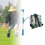 Maxbell Fertilizer Spreader Handheld Corn Vegetables Adjustable Fertilizer Dispenser Blue PVC