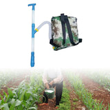 Maxbell Fertilizer Spreader Handheld Corn Vegetables Adjustable Fertilizer Dispenser Blue PVC
