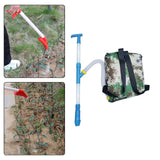 Maxbell Fertilizer Spreader Handheld Corn Vegetables Adjustable Fertilizer Dispenser Blue PVC