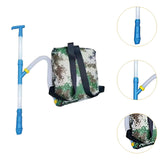 Maxbell Fertilizer Spreader Handheld Corn Vegetables Adjustable Fertilizer Dispenser Blue PVC