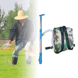 Maxbell Fertilizer Spreader Handheld Corn Vegetables Adjustable Fertilizer Dispenser Blue Stainless Steel