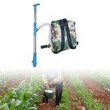 Maxbell Fertilizer Spreader Handheld Corn Vegetables Adjustable Fertilizer Dispenser Blue Stainless Steel