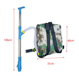 Maxbell Fertilizer Spreader Handheld Corn Vegetables Adjustable Fertilizer Dispenser Blue Stainless Steel